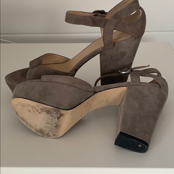 VIA SPIGA Gray Suede Platform Heels Sz 8 1/2 - Picture 6 of 7